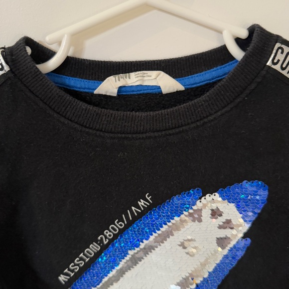 H&M sequin changing Galaxy Rocket sweatshirt in size 4-6 - Picture 5 of 8